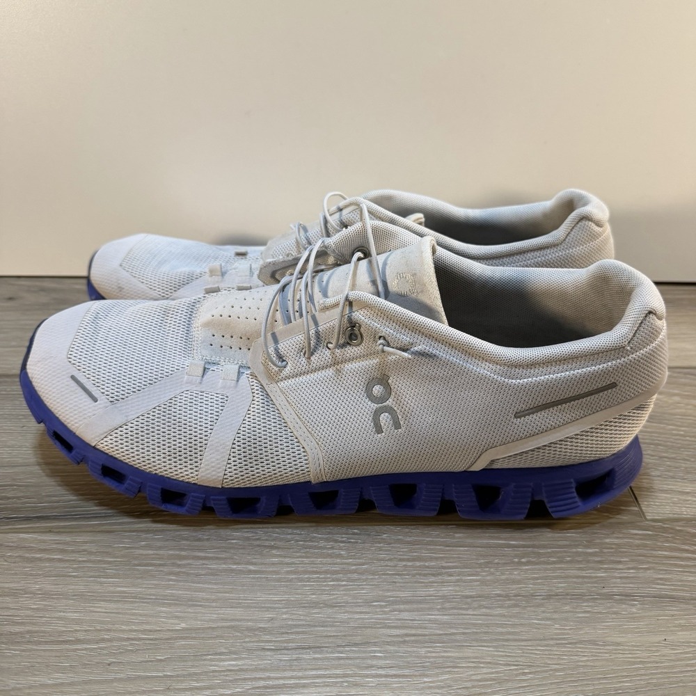 On Running Cloud 5 Men's Sneakers Frost/Indigo Blue/Grey Size 14